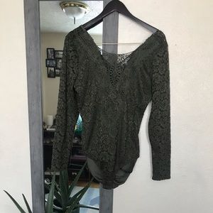 Long sleeved Lace body suit